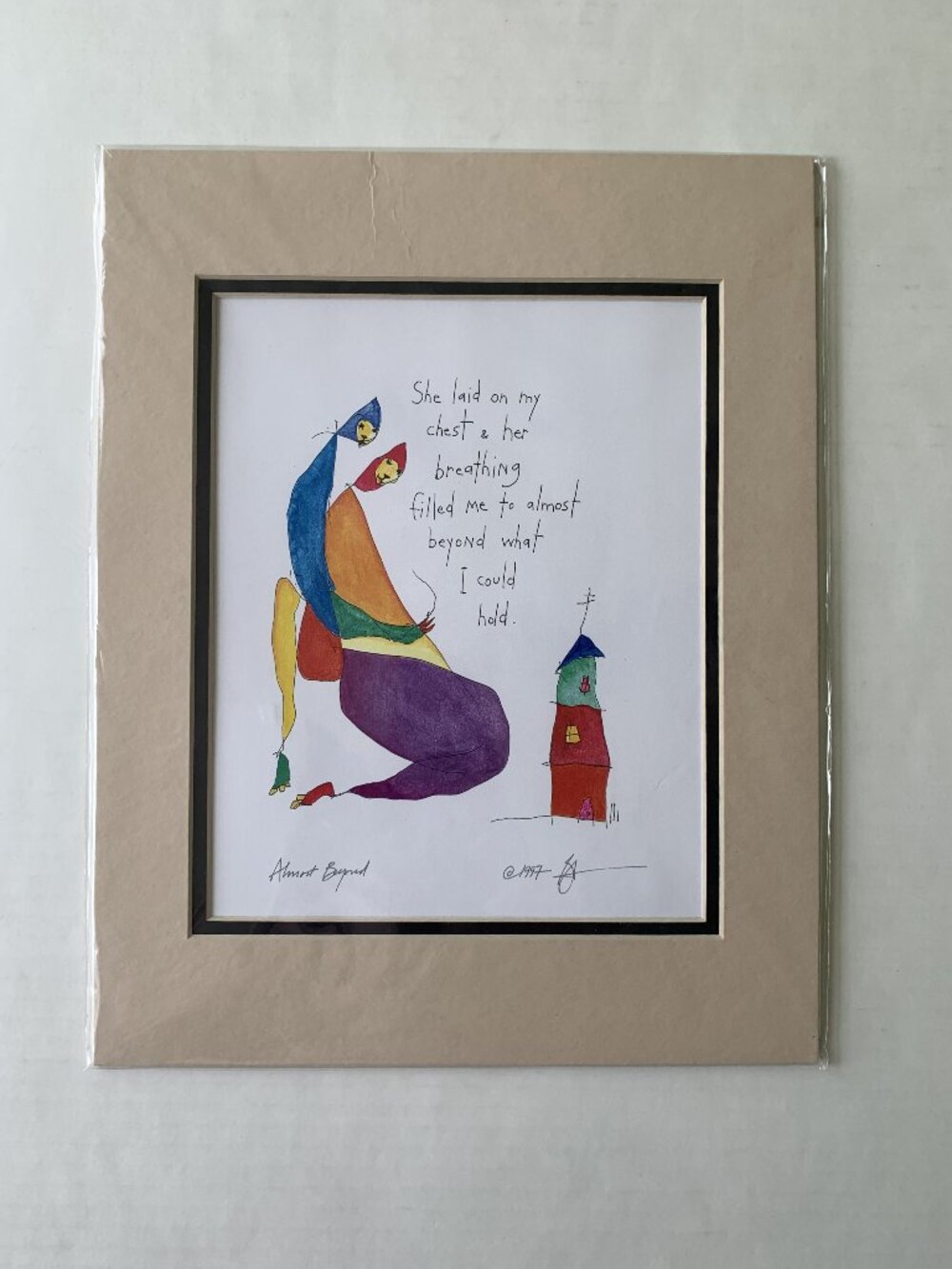 Story People Brian Andreas art 1997 Signed Matted Print "Almost Beyond" New 7x9